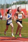 Sophie Montgomery (Blaydon) leads Sophie Burnett (Birtley) in the under-17s800 metres.